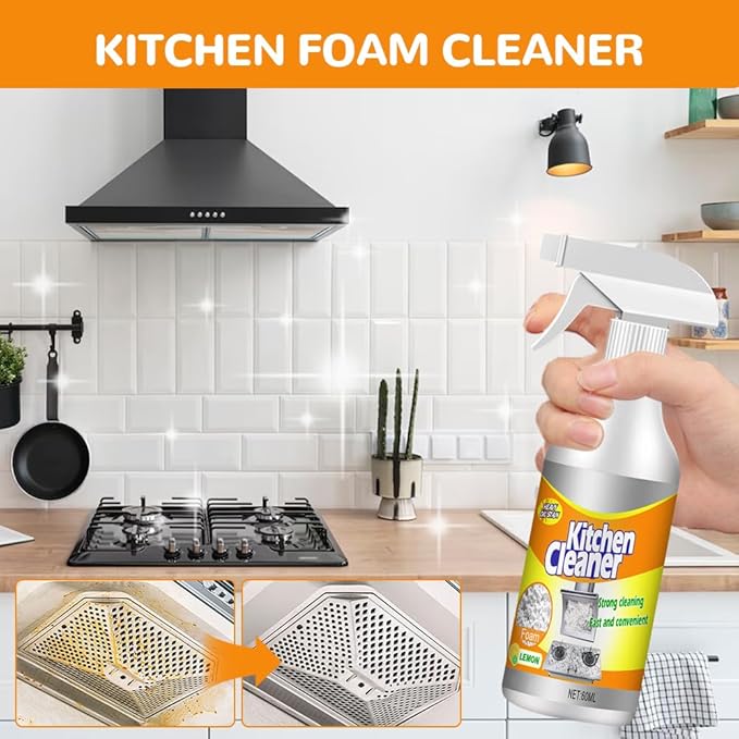 Kitchen Foam Cleaner, 2025 Upgraded All-Purpose Cleaner, Portable Grease Remover for Home Kitchen, Durable Stove Cleaners for Restaurant, Easy Clean Pot and Pan Cleaners for Housewife (2)