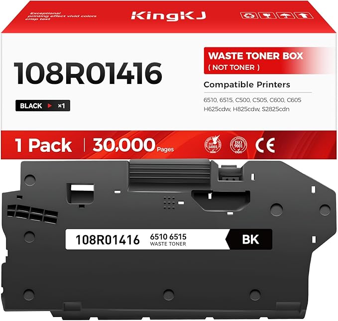108R01416 Waste Toner Box Container 1-Pack Replacement for Xerox Phaser 6510 WorkCentre 6515 VersaLink C500 C505 C600 C605 Compatible with Dell H625cdw H825cdw S2825cdn Laser Printer Waste Cartridge