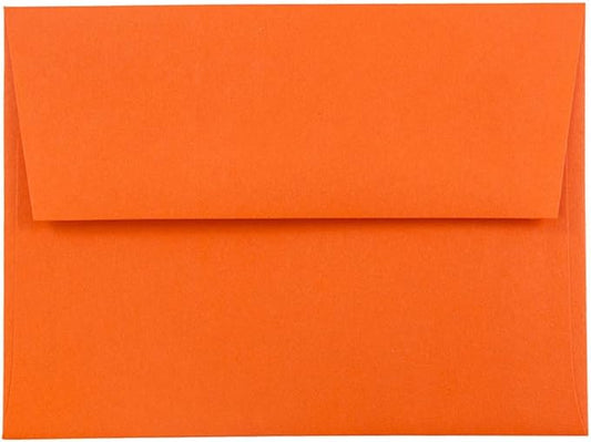JAM PAPER A2 Colored Invitation Envelopes - 4 3/8 x 5 3/4 - Orange Recycled - Bulk 250/Box