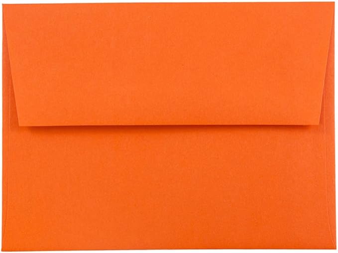 JAM PAPER A2 Colored Invitation Envelopes - 4 3/8 x 5 3/4 - Orange Recycled - Bulk 500/Box