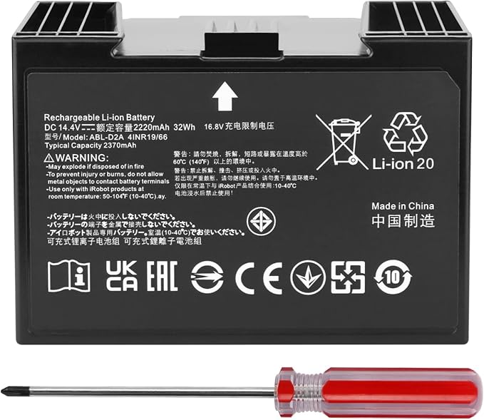 ABL-D2 Battery Replacement for iRobot Roomba i8 i8+ i8 Plus i7 i7+ i7 Plus i3 i3+ i4 i4+ i4150 i8550 e5 e5150 e6 e6198 i7158 i7556 i7558,Combo i5 i5+ j5 j5+ j7 j7+ j7150 j7550 j8+ j9 j9+ Robot ABL-D2A