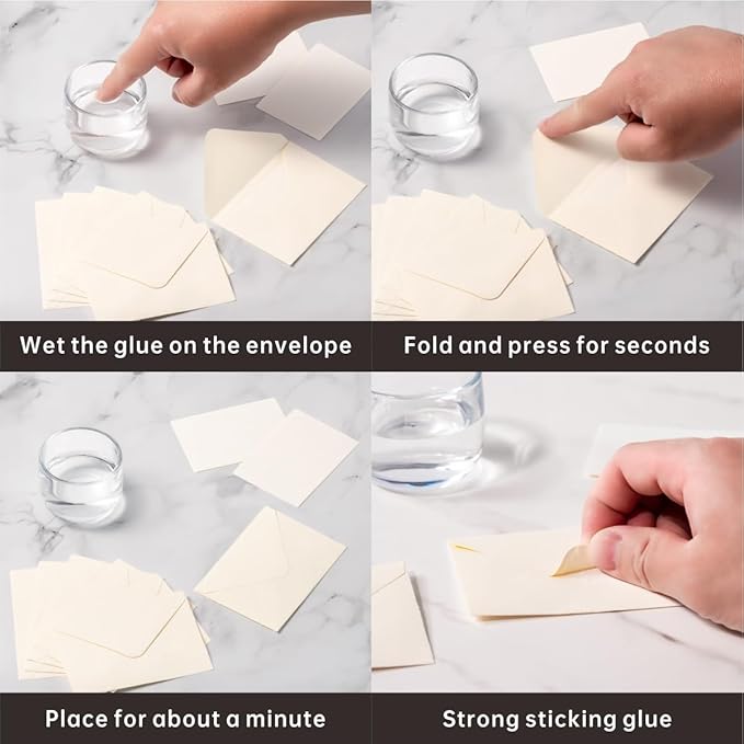 100 Pack 4 x 2.75" Mini Envelopes 120GSM Cream Gift Card Envelopes Bulk Small Paper Gift Card Sleeves Greeting Card Business Card Tiny Envelope Pockets for Card & Invitation