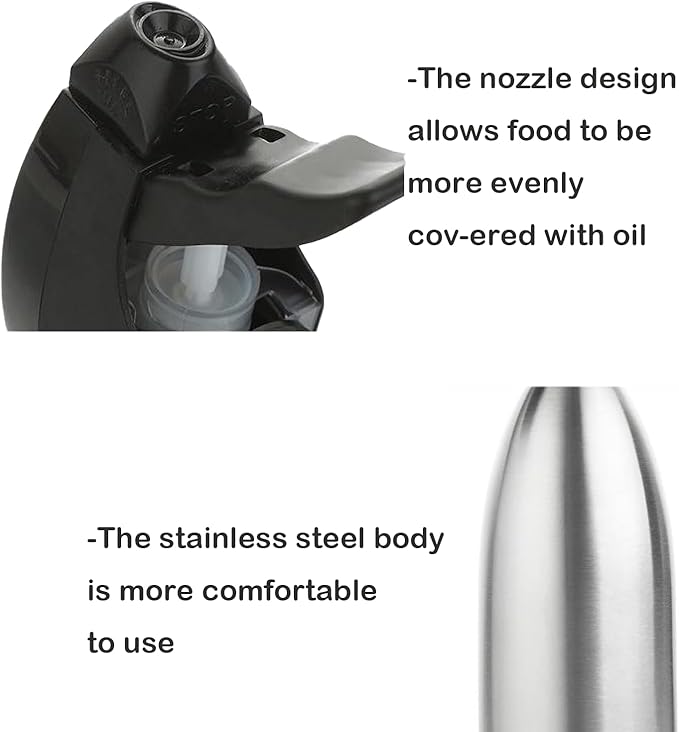Stainless Steel Olive Oil Sprayer Bottle, 17 Oz/500ml Sauce Vinegar Sprayer Dispenser, Water Sprayer Bottle,Kitchenware Tools for Cooking, Frying, BBQ and Grilling