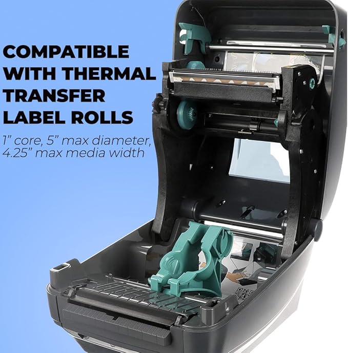 Zebra Label Printer GX420T Direct Thermal Desktop Printer Bundle for Small Business - Includes Zebra GX 420t Label Printer (GX42-102510-150), USB-A Cable and Microfiber Cloth (Renewed)