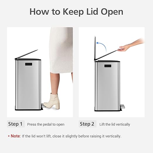 GarveeHome 60L/16 Gal Kitchen Trash Can,2×8 Gal Pedal Trash Bin with Removable Baskets,Stainless Steel Garbage Can for Kitchen Office Restaurant School Hospital