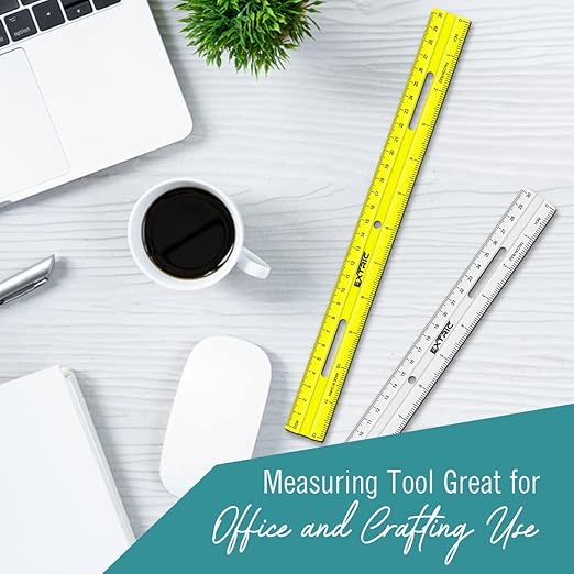 Clear Plastic Rulers 12 Inch, Rulers Bulk for Classroom Assorted Colors 10 Count Metric and Inches Ruler, Shatterproof Ruler 12 Inch