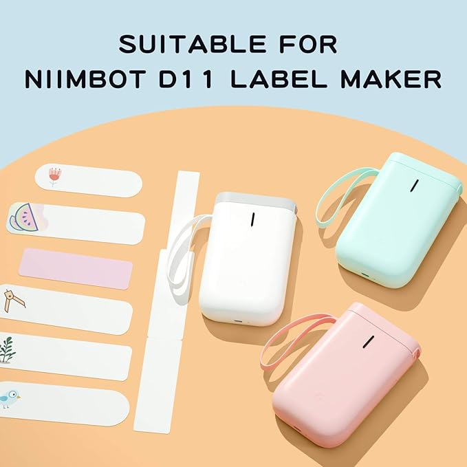 NIIMBOT D11 Label Tape D110 Label Maker Papers 3Rolls Cable Labels, Self-Adhesive Labeling Tape 0.47" X 4.29" (12 X 109mm) Cable Label Refills for Home Office Circuit Box, 195 Labels/3Rolls, White