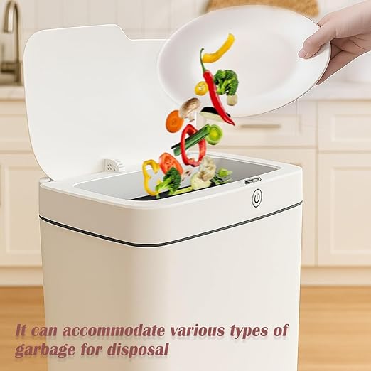 Two White Smart Sensor Trash cans with a Capacity of 3.2 gallons, Supporting Multiple Opening Methods, Waterproof Design, Anti Odor Design, Fast Response, Suitable for Kitchens,bedrooms,Offices, etc
