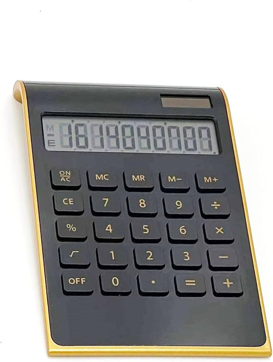 Solar Gold Standard Function Desktop LCD 10-Digit Calculator for Office, Home (Black)