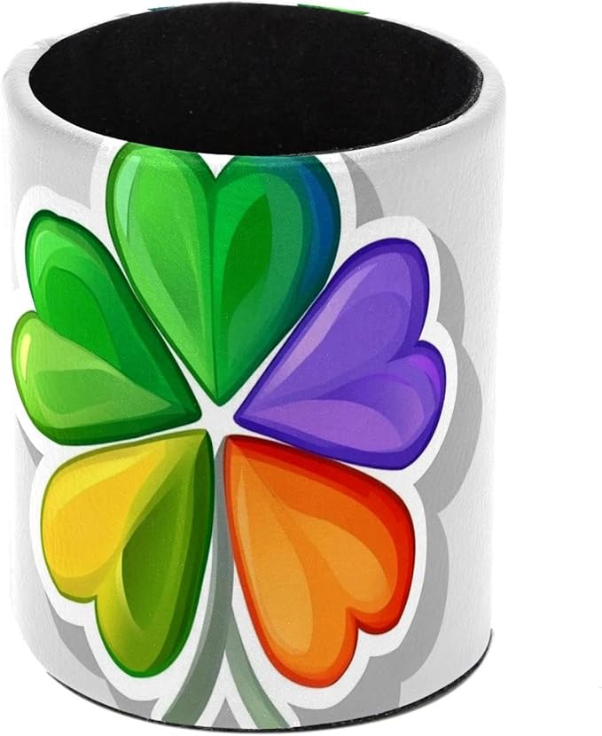 Rainbow Clover (2) Pen Holder Stand Pencil Cup Pot Desk Organizer Makeup Brush Holder