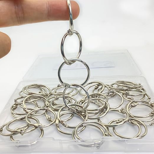 2 Pack Single Hole Punch with 20 Pcs Binder Rings, 1/4 Inch One Hole Paper Puncher, Small Hole Punches for Paper, Crafts, Binder, Tags, Cards and Tickets (Silver)