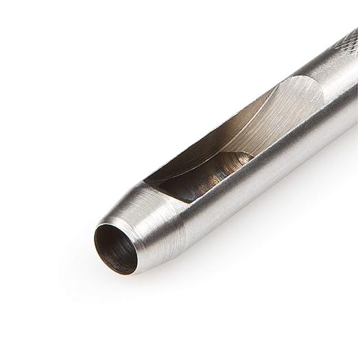 Spurtar 6PCS Leather Hole Punch 1/8'' - 5/16'' Heavy Duty Round Hollow Belt Hole Puncher High Carbon Steel Leather Punch Tool for Belts Watch Cloth Gaskets with Storage Bag