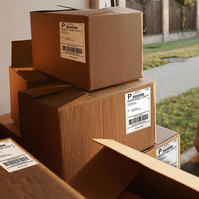 Label KINGDOM Replace for DK-1241 Brother 4" x 6" Die-Cut Large Shipping Label, 102 mm x 152 mm 200/Roll White Paper Address Label for QL-1100 QL-1110NWB Label Printer (10 Rolls+1 Frame)