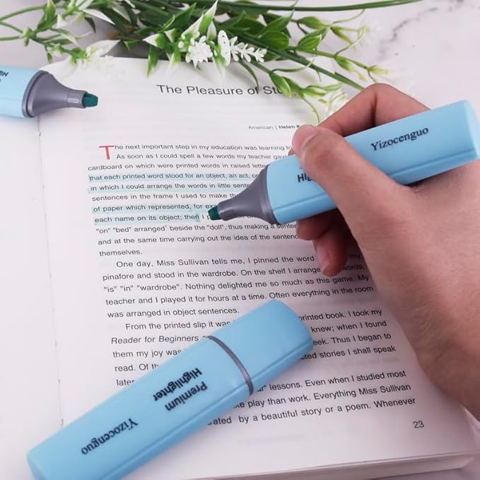Mini Office Supply Kit Includes Stapler Tape Dispenser Staple Remover Paper Clips Scissor Notebook Highlighter Ballpoint Pen Small Telescopic Knife for Office and School Student (Blue Set)