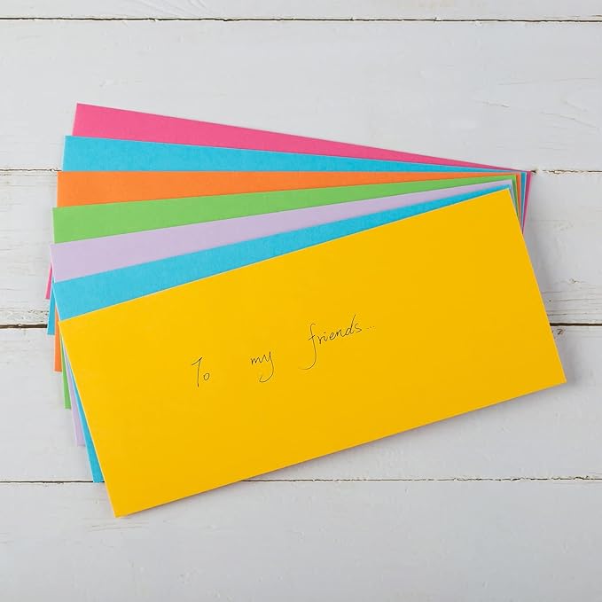 100 Pack Colorful #10 Business Envelopes Self Seal Standard Envelopes for Office Checks, Business, Letter Mailing Invoices, 4.13 x 9.49 Inches (Colorful)