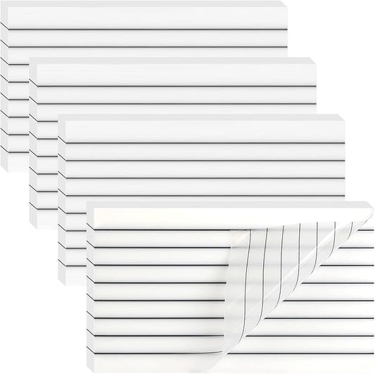 Large Lined Transparent Sticky Notes, 4 Pads 3x5 inch Clear See Through Translucent Self-Adhesive Post Memo Reminder Tabs with Line for Office Woman College School Students Classroom Supplies White