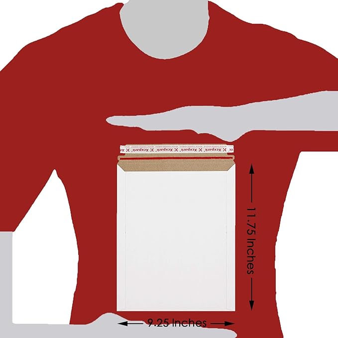 25 Pack Rigid Mailers 9.25 x 11.75 inches, Self Seal Photo Document Mailers Premium Cardboard Keep Flat Envelopes for Photos, Pictures, Papers, Files, CD