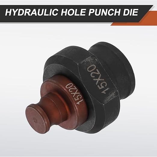 HARFINGTON Hydraulic Hole Punch Die 15x20mm Oval Hole 40Cr Steel Electric Punching Kit for MHP-20 JP-20 Electric Punching Machine, Burgundy & Black