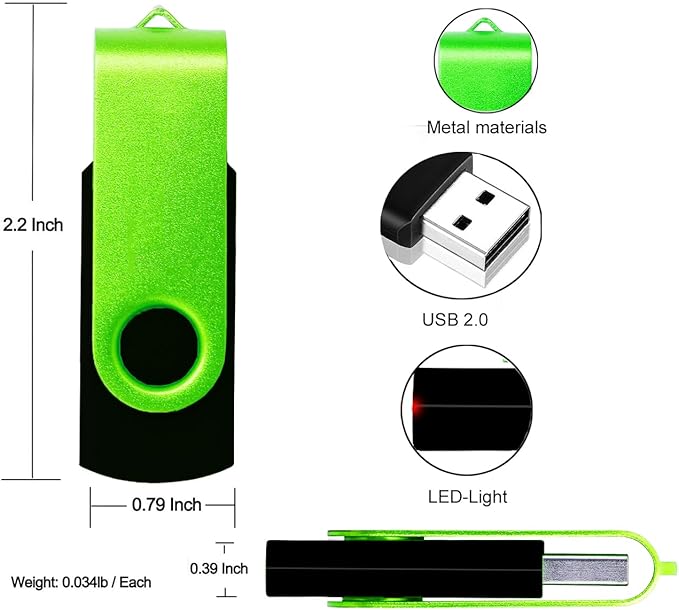 2GB USB Flash Drives 20 Pack 2 GB Thumb Drive TATMOHIK 2.0 USB Drives Bulk 2GB Swivel Design Flash Drive Pack with LED Indicator 2 Gig Jump Drive Pack, USB Stick, Memory Stick, Pen Drive, Mixed Color
