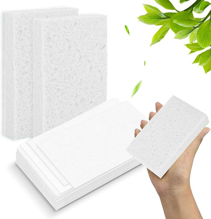 24 - Pack Non-Scratch Scrub Sponges - Sponges for Dishes and Washing Dishes, Cleaning Sponges for Kitchen Home and More（White）