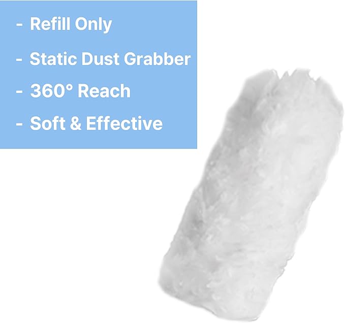 KMMOTORS 2-in-1 Full Circle Car Duster – Soft Microfiber Duster with Hidden Brush, Extendable Handle, 360° Cleaning, 10 Refills & Storage Bag Included. Ideal for Dash & Interior (Refill)