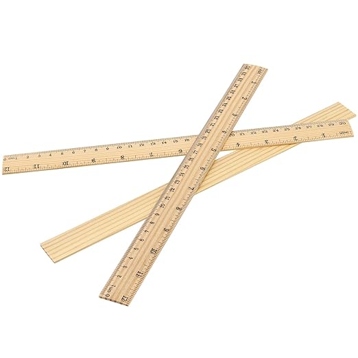 MANCHAP 144 PCS 12 Inch Wooden Rulers, Double Sided Pine Wood School Ruler, Wood Measuring Ruler for Home, and Office, 2 Scales (12 Inch and 30 CM)