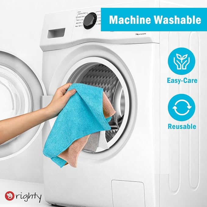 Orighty Microfiber Cleaning Cloth, 12 Pack Microfiber Towels for Cars, Highly Absorbent Car Cleaning Supplies, Lint Free Cloths Clean Rags for Car Care, House, Kitchen, 12x12 inch, Black