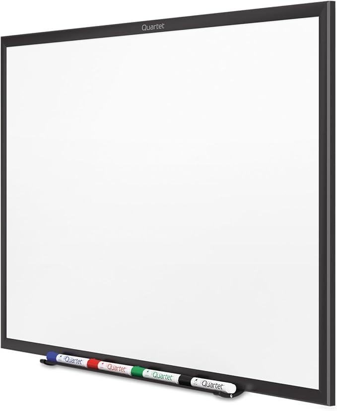 Quartet Magnetic Dry Erase White Board, 48"W x 36"H Whiteboard, Nano-Clean Surface Resists Ink Stains, Black Aluminum Frame (SM534B)