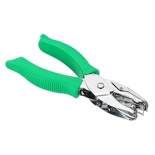 PATIKIL 3/16" Triangle Single Hole Punch, Handheld Hole Puncher with Grip Metal Paper Puncher for DIY Craft Scrapbook Ticket Card, Green