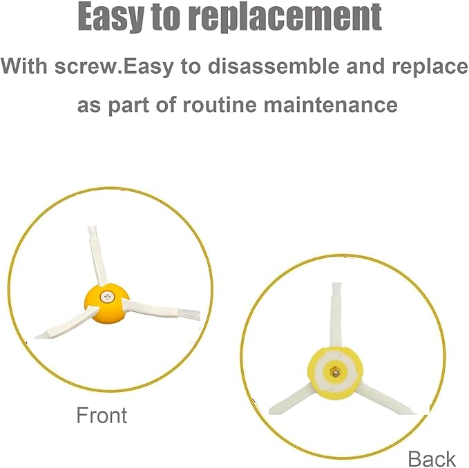 Replacement Side Brush for iRobot Roomba 600 700 800 900 Series 692 675 694 671 677 980 960 985 880 860 805 877 890 895 805 761 770 780 790 Robotic Vacuum Attachment Part, 10Side Brush,1 Screw Driver