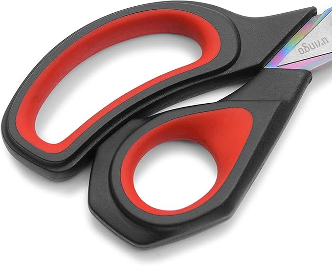 LIVINGO Premium Tailor Scissors Heavy Duty Multi-Purpose Titanium Coating Forged Stainless Steel Sewing Fabric Leather Dressmaking Comfort Grip Shears Professional Crafting (9.5 INCH)