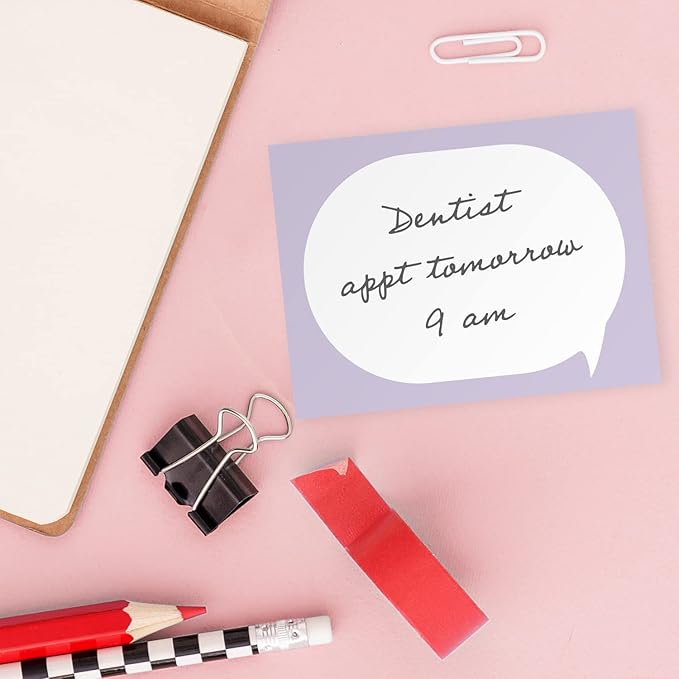 Word Bubble Sticky Note Assortment / 4" x 3" Vibrant Repositionable Sticky Notes/Set of 6 Colorful Speech Bubble Pads/Made in The USA