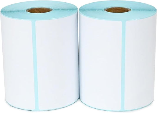 L LIKED 2 Rolls 4" x 6" Thermal Labels with 250 Labels/Roll - Compatible with Zebra & Rollo Printer Blank Direct Thermal Shipping Labels