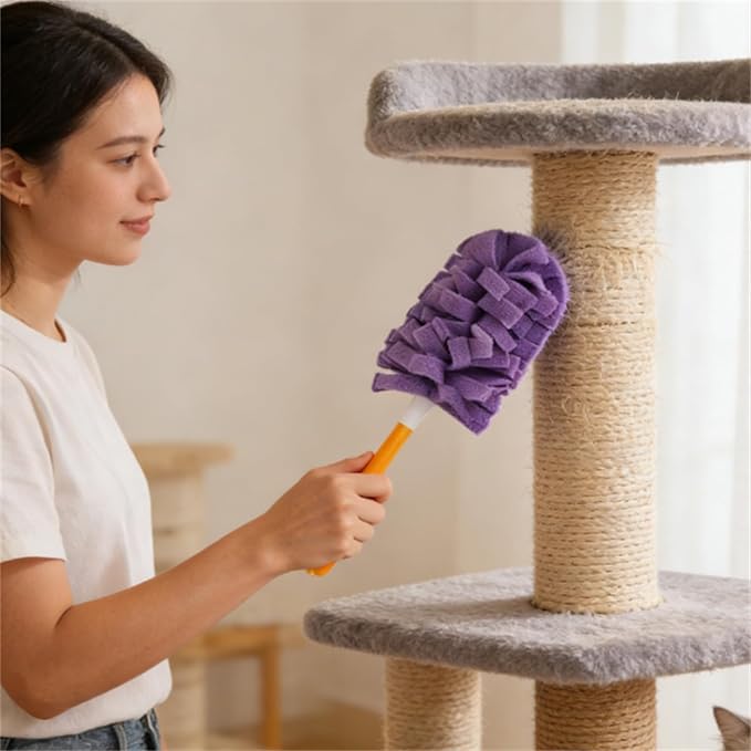 360° Electrostatic Duster Refills, The Sustainable Choice for a Dust-Free Home, Washable Duster Refills Reusable, Duster Refills Washable for Hand Duster, High-Density Microfiber (4 Refills)