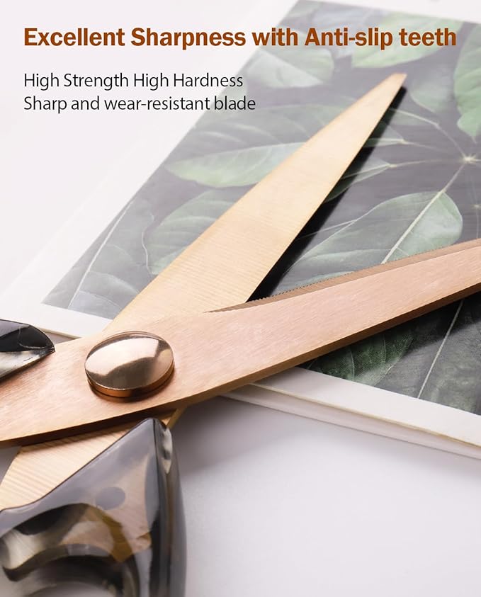 Kitchen Scissors All Purpose, ARCHIKING Kitchen Shears Cooking Scissor, Meat&Poultry Shears,Acrylic Handle Stainless Steel Utility Scissors with Comfort Grip Everyday Use (Brown)