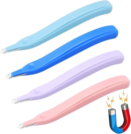 4 Pack Magnetic Staple Remover Tools, Professional Stapler Removers Staple Puller Remover for Classroom, Multicolored Stapler Remover Tool Staple Remover Stick for Home School Office (4 Colors)