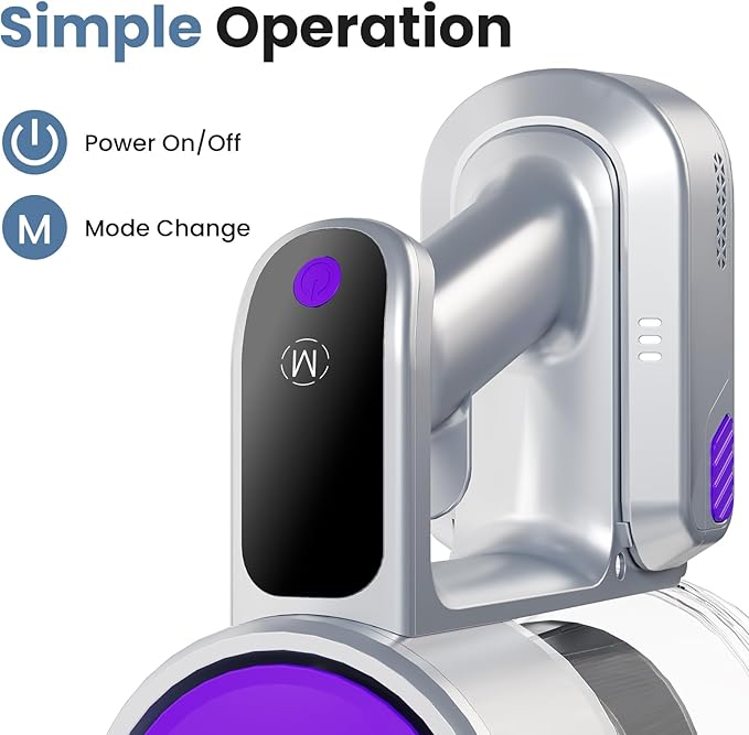 NEWBULIG Cordless Vacuum Cleaner, Lightweight Stick Vacuum for Home with Anti-Tangle and LED Lights, Powerful Rechargeable Wireless Cleaners for Hardwood Floors Carpet Pet Hair
