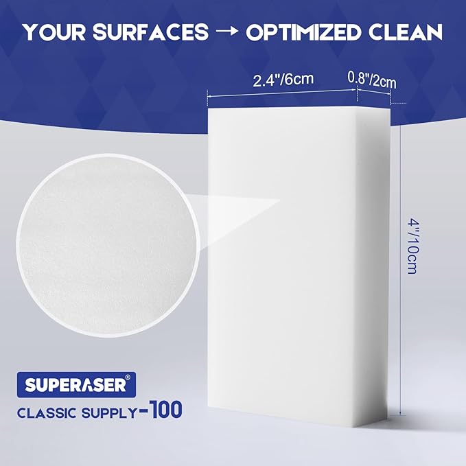Ultra-100 Durable Magic Sponge Erasers, Whole Home Clean 0 Toxins