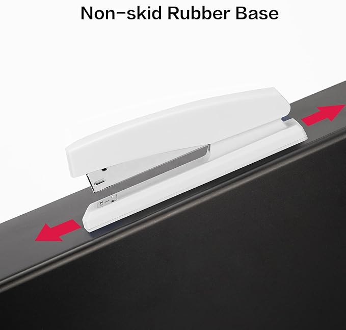 Deli Stapler, Desktop Stapler, 2 Pack, Office Staplers, 25 Sheet Capacity, Includes 2000 Staples and 2 Staple Removers, 2 Pack, White