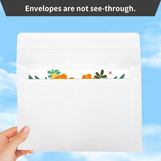 A7 Self Seal Envelopes, 100 Packs 5x7 for Invitations, Greeting Cards, Mailings, Printable Invite, Wedding, Party, Photos, Postcards, Standard Letter Size 5" x 7", White