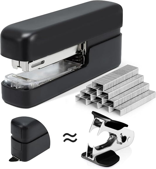 deli Stapler, Desktop Staplers with 830 Staples and Integrated Staple Remover, 40 Sheet Capacity Office Stapler, Black