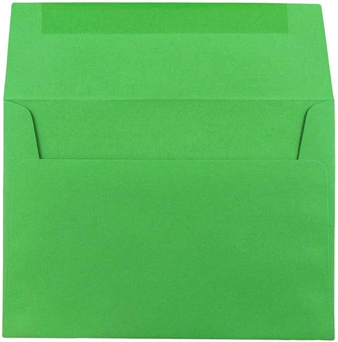JAM PAPER A7 Colored Invitation Envelopes - 5 1/4 x 7 1/4 - Green Recycled - Bulk 1000/Carton