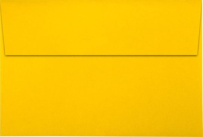 LUXPaper A8 Invitation Envelopes | Peel & Press | 5 1/2" x 8 1/8" | Sunflower Yellow | 80lb. Text | 50 Qty