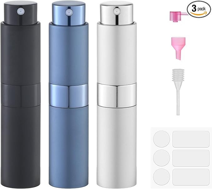 Perfume Atomizer Travel Bottle Refillable: Cologne Sprayer Portable for Men - Mini Spray Empty for Refill - 8ml Small Size Blue