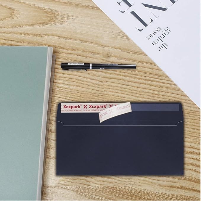 120 PCS #10 Black Self Seal Kraft 4-1/8 x 9-1/2 inches Security Envelopes, Windowless Invisible Envelopes Super Strong Quick Seal Envelopes Security Tint Pattern Secure