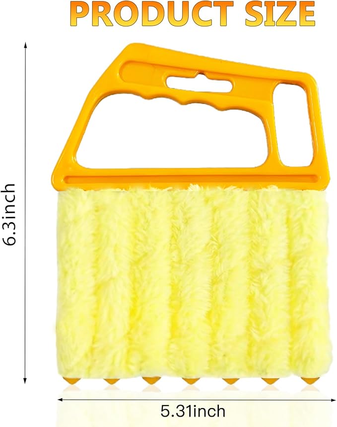 AOCEAN 6 Pcs Blind Cleaner Duster Tool 7-Finger Dusting Cleaner Tool for Window & Air Conditioner Handheld Mini Duster Brush for Wood Blinds Dust Dirt