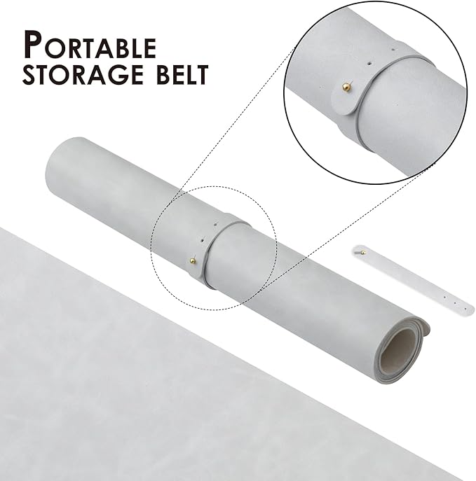 Distressed Leather Desk Mat - Non-Slip PU Desk Pad for Office and Home - Desk Organization and Accessories - Ideal for Large Mouse Pad and Desk Mats on Top of Desks(Ash Gray,27.6"x 13.8")