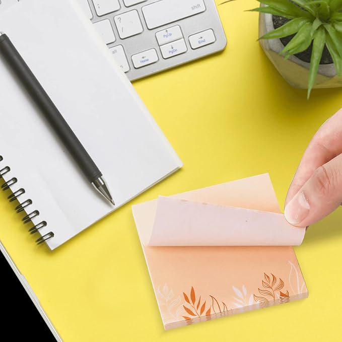 9 Pieces Fall Boho Sticky Notes Fall Boho Style Design Self-Adhesive Note Pads Sticky Memo Notes for School Office Home Supplies Students Teachers Presents