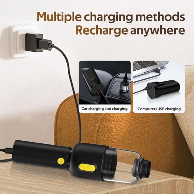 X9 Pro Cordless Car Vacuum Cleaner, Handheld Portable Mini Vacuum with Strong Suction, Type-C Fast Charging, Ideal for Auto Interior, Home Desk, Keyboard, Pet Hair (Black)