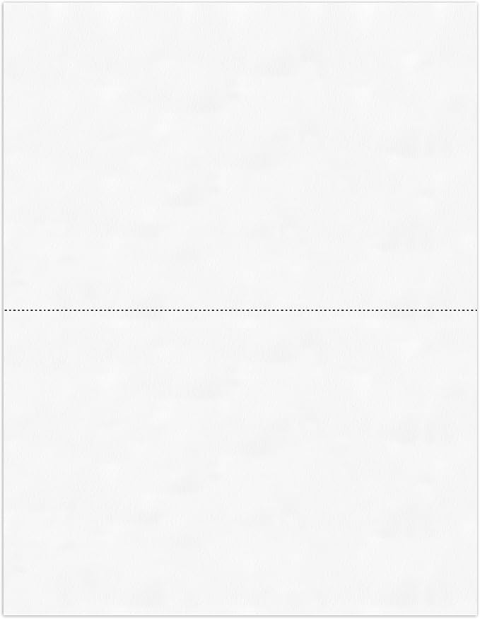 PrintWorks Professional Half Sheet Perforated Paper 8.5” x 11” - Perfect For W-2, 1099, & Statement Use - Made in the USA - 500 Sheets - 20 lb - A5 Paper - Printer Compatible - White (04116)